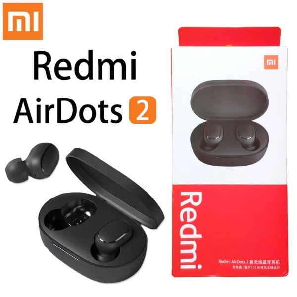 Xiaomi-auriculares Redmi AirDots 2, inalámbricos por Bluetooth, auriculares HiFi con reducción de ruido, resistentes al agua, deportivos con micrófono de larga duración