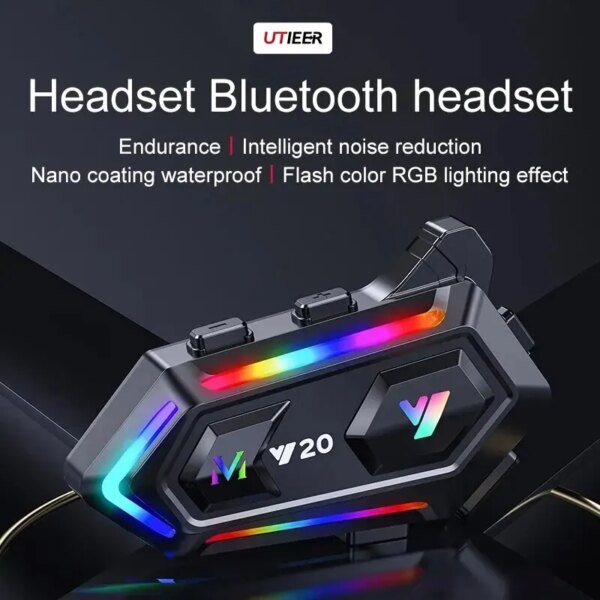 Casco ligero Y20, auriculares Bluetooth, luces de colores deslumbrantes Rgb, subwoofer, casco completo, casco con luz, auriculares