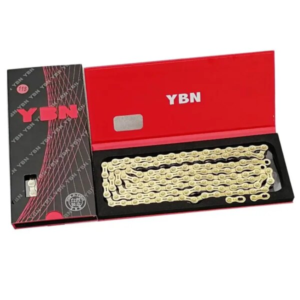 Cadena de 11 velocidades YBN 116L MTB cadenas de bicicleta de carretera para Shimamo SRAM Campagnolo cadena de bicicleta hueca de oro