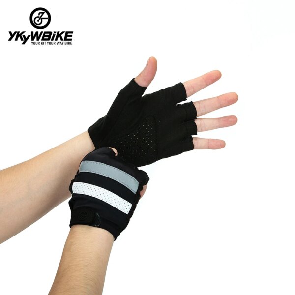 YKYWBIKE-guantes de ciclismo para hombre y mujer, manoplas de medio dedo para bicicleta de montaña, gimnasio, Fitness, transpirables, antideslizantes