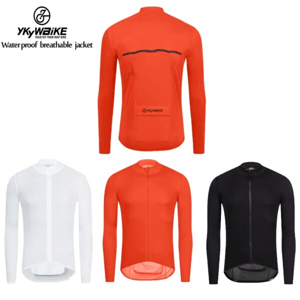 YKYWBIKE Chaqueta de ciclismo Jersey a prueba de viento de manga larga transpirable bicicleta chaqueta abrigo Pro Team chaqueta ligera