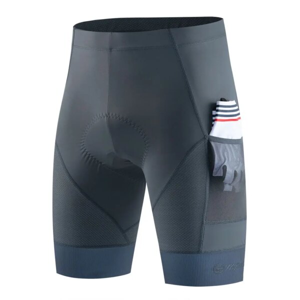 YKYWBIKE Pantalones cortos deportivos acolchados para bicicleta para hombre, pantalones cortos para ciclismo, cómodos pantalones para ciclismo de carretera, medias con 2 bolsillos, corte ajustado