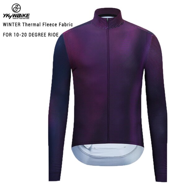 YKYWBIKE-Chaqueta de manga larga para hombre, Jersey térmico de lana para ciclismo, ropa de montaña para bicicleta al aire libre, ropa con cremallera, invierno