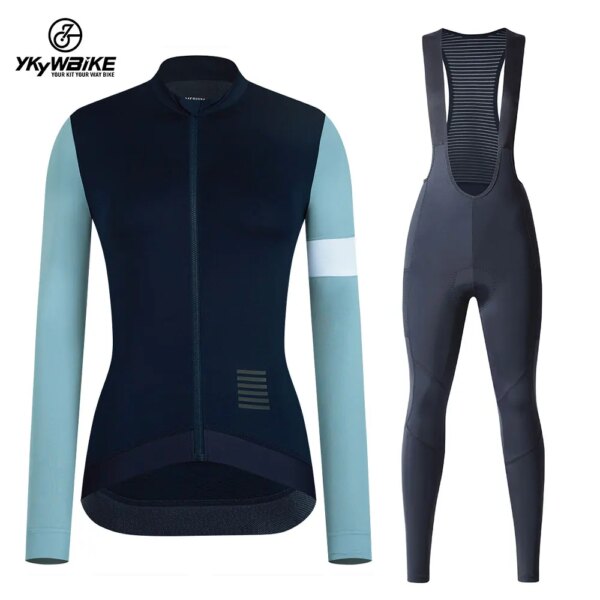 YKYWBIKE Ropa de Ciclismo para Mujer Ropa de Ciclismo de Manga Larga Ropa de Ciclismo Ropa de Ciclismo Conjunto de Jersey de Ciclismo