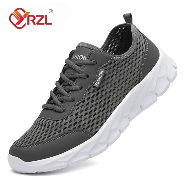 YRZL Zapatillas de correr a la moda para hombre, zapatos deportivos transpirables, zapatillas ligeras de verano transpirables para hombre, zapato de malla, talla 38-48