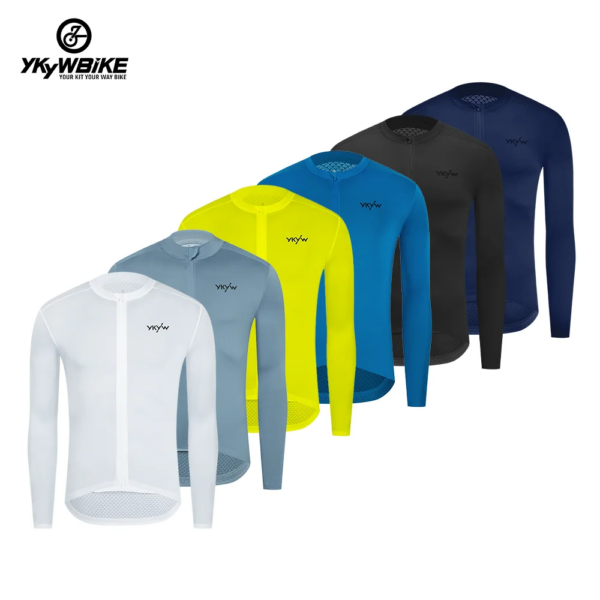 Ykywbike-ropa de bicicleta de otoño, ropa de bicicleta de carreras, camiseta transpirable de primavera para bicicleta, Jersey de ciclismo de montaña de manga larga para hombre