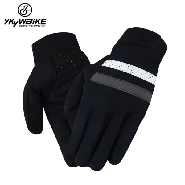 Ykywbike-guantes de ciclismo de invierno, guantes para bicicleta, resistentes al viento, impermeables, térmicos, cálidos, de lana, para ciclismo de montaña, de larga distancia