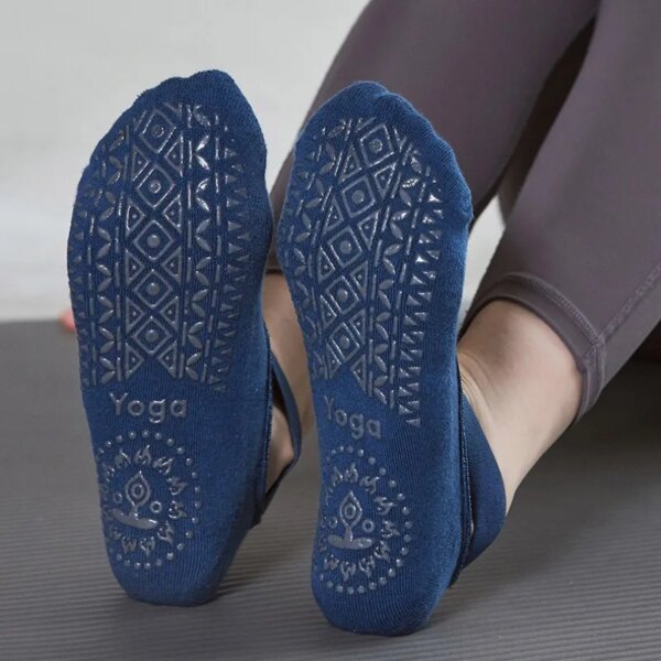 Calcetines de Yoga para mujer, medias profesionales antideslizantes de silicona para Ballet y Pilates, calcetines deportivos de algodón transpirables con espalda descubierta para gimnasio y Fitness