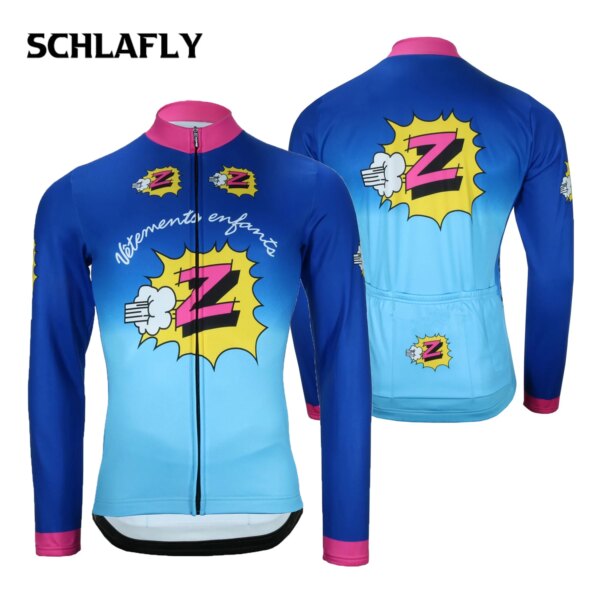 Z Retro ciclismo jersey manga larga bicicleta clásica invierno polar y sin forro polar bicicleta ciclismo jersey rojo ciclismo Schlafly