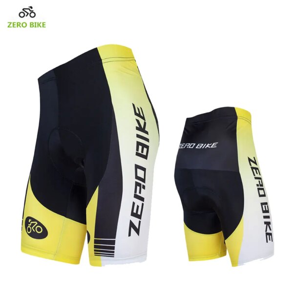 ZERO BIKE pantalones cortos de ciclismo de secado rápido de alta elasticidad para deportes al aire libre ropa de ciclismo acolchada de GEL 4D Bermuda ciclismo amarillo caliente