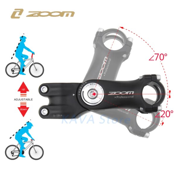 ZOOM H1411C elevador de vástago de bicicleta de altura ajustable, 25,4mm, piezas de bicicleta de aleación de aluminio para bicicleta de montaña, vástago para ciclismo de montaña