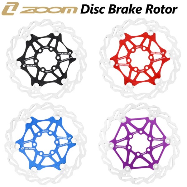 ZOOM bicicleta de montaña 160 180 203mm rotor de freno de disco flotante engrosamiento anodizado enfriamiento rápido disco ultraligero