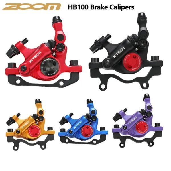 ZOOM XTECH HB100 pinzas de freno de disco hidráulico freno delantero y trasero negro rojo para juego de frenos de bicicleta MTB