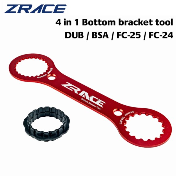 Herramienta de llave de pedalier ZRACE 4 en 1, Compatible con herramientas SRAM DUB, SHIMANO BSA / FC-25 / FC-24, CNC AL7075 DUB-BSA