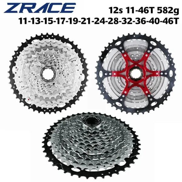 ZRACE Cassette de bicicleta 12 velocidades MTB/rueda libre de bicicleta de grava 11-50T/11-52T soporte de aleación de aluminio, Cassette 12s