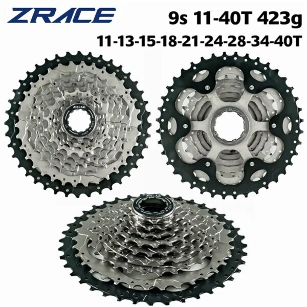 ZRACE Cassette de bicicleta 9 velocidades MTB bicicleta rueda libre 11-40T / 11-42T, CASSETTE 9s