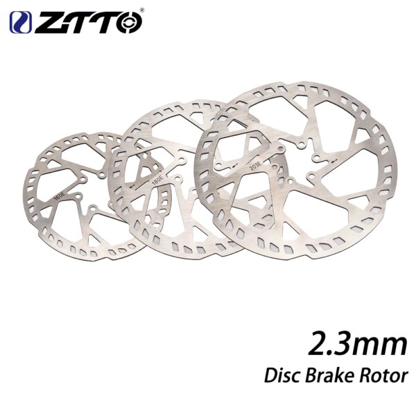 Rotor de freno de bicicleta ZTTO 203mm/180mm/160mm 6 pulgadas Rotor de freno hidráulico de acero inoxidable 2,3 m de espesor rotores de bicicleta de carretera MTB
