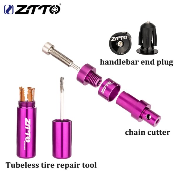 ZTTO-Mini herramienta de cadena para bicicleta, herramienta de reparación de neumáticos sin cámara, herramienta de extracción de cadena ligera, dispositivo divisor de pasador de cadena, Kit de reparación rápida