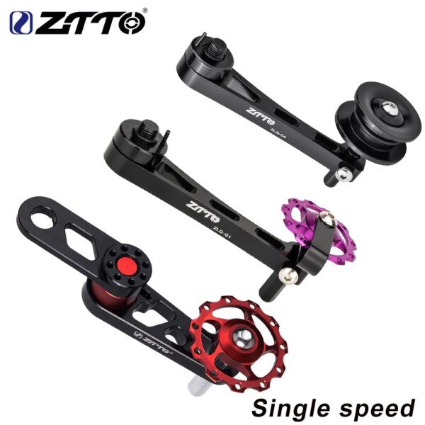 ZTTO-tensor de cadena de marcha única para bicicleta de montaña, plegable, polea de 1 velocidad, rueda desviadora, guía de cadena