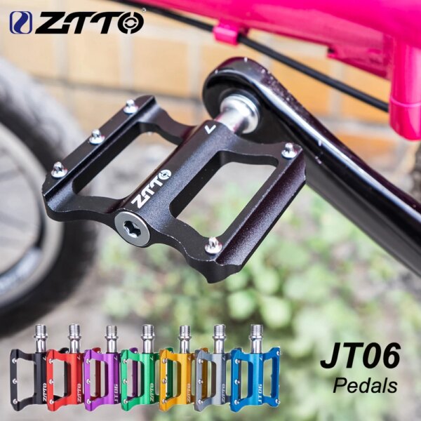 ZTTO-Pedal antideslizante ultraligero para bicicleta de montaña, 2 rodamientos sellados, CNC, pedales plegables para bicicleta, plataforma plana y ancha