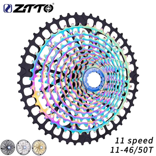 ZTTO MTB 11 velocidades 11/50 11-46T Cassette dorado 11 velocidades piñón de bicicleta HG estándar 50T 11v k7 acero ultraligero ligero 11s