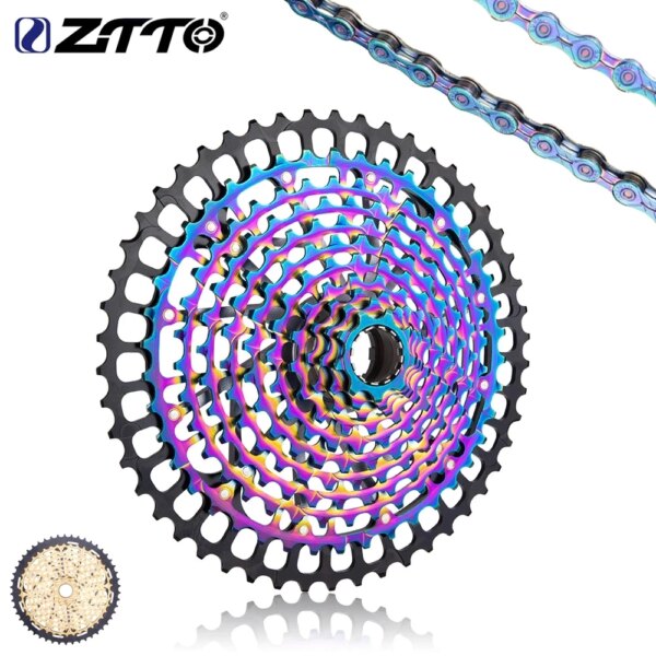 ZTTO MTB 11 velocidades 9-50T Cassette XD Ultimate Pro ULT Golden Rainbow 372g Piñón duradero de acero ultraligero 11s 9-50 k7 9 a 50