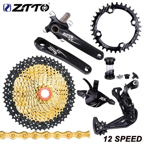 ZTTO MTB 1x12 velocidad grupo conjunto 12 s palanca de cambios para bicicleta 32 34 36T platos y bielas 12 S cadena 12 s 11-46T 11-50T 12 S 52T HG Cassette 12V k7