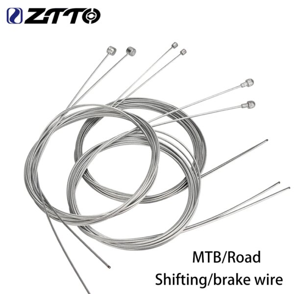 Cable de freno de bicicleta de carretera ZTTO MTB, línea de velocidad de bicicleta de zincificación, Cable de cambio de marchas fijo, Cable interno de núcleo 2 uds