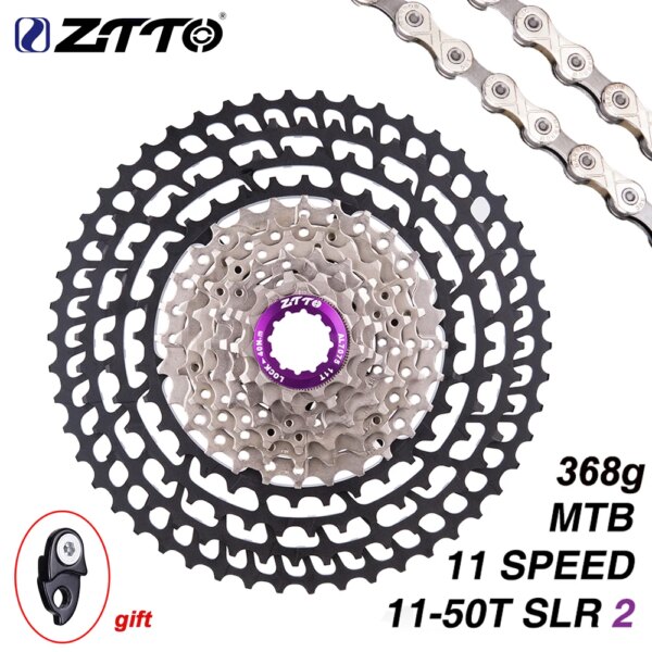 ZTTO MTB ultraligero 11 velocidades 11-50T SLR2 Cassette piñón de relación amplia 11 S 50T 11 velocidades HG rueda libre 11V K7 368g para M9000 M800