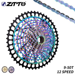 ZTTO MTB XD 12 velocidades 9-50T Cassette ultraligero CNC acero Arco Iris dorado 375g Ultimate 12 velocidades 9x46 piñón 1299 k7 colorido ULT