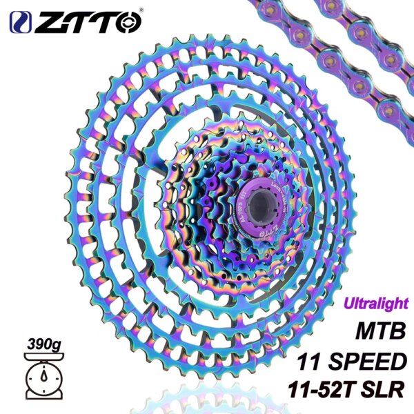 ZTTO-Cassette ultraligero para bicicleta de montaña, 11S 11-52T SLR2, 390g, rueda libre colorida ULT 11S 52T 11V K7, piñón, piezas de bicicleta, sistema HG