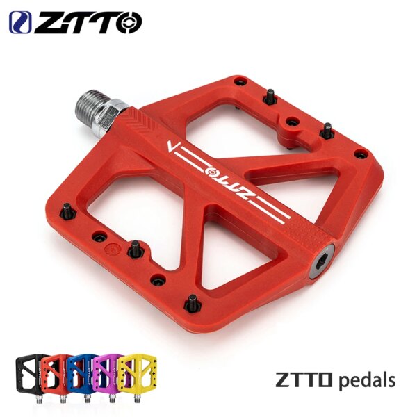 ZTTO-Pedal ultraligero de nailon para bicicleta de montaña, rodamientos de buje DU XC AM BMX MTB, antideslizantes, de plástico plano y de pie grande