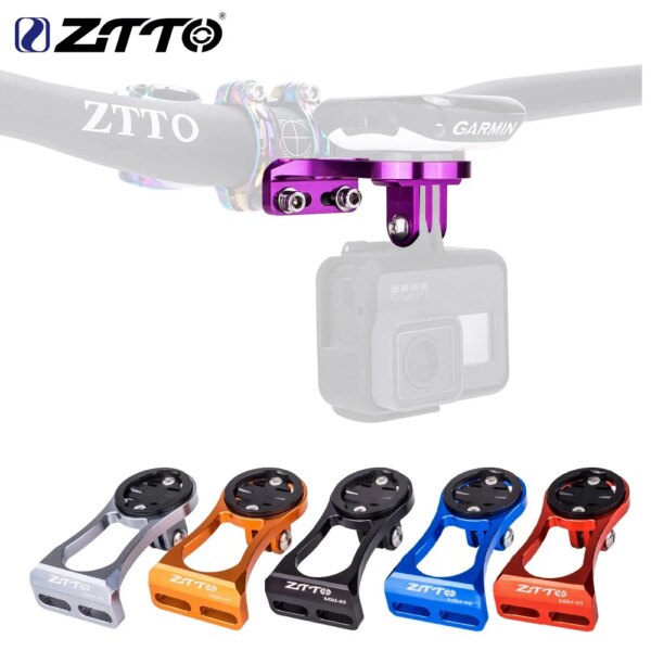 ZTTO universal bicicleta ordenador cámara soporte cronómetro GPS soporte manillar extensión CNC montaje para GARMIN Bryton CATEYE GoPro