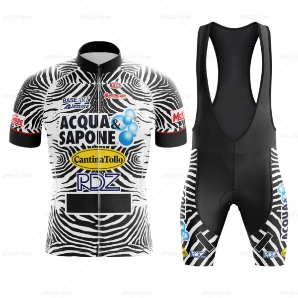 Zebra-Camiseta de ciclismo conjunto para hombre, ropa Retro transpirable de manga corta para bicicleta, ropa roja, ropa deportiva de verano para triatlón