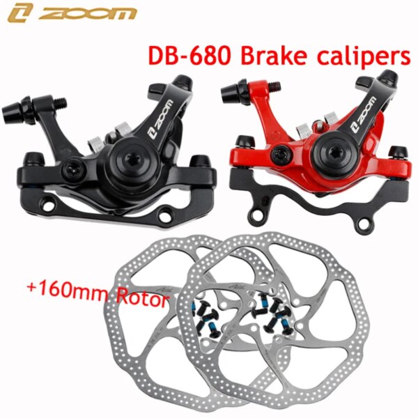 Zoom Db680 pinza de frenos de bicicleta Mtb bicicleta línea mecánica frenos de tracción Rotor de disco 160Mm Kit de ciclismo eléctrico de montaña