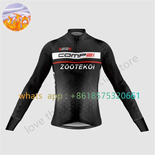 Zootekoi-Chaqueta de Ciclismo para Hombre, ropa de invierno de lana para bicicleta de carretera, Maillot de Ciclismo para Hombre, abrigo de manga larga para Invierno 2023