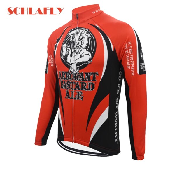 Camiseta de ciclismo de cerveza bastardo arrogante, camiseta de manga larga retro para bicicleta, ropa de invierno de lana y sin forro polar para bicicleta, schlafly otoño