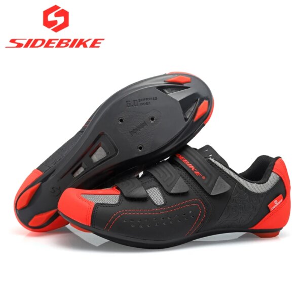 Sidebike-zapatos de ciclismo de carretera para hombre, calzado de carreras con autosujeción, altavoces atléticos ultraligeros profesionales