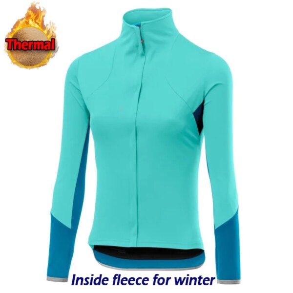 Jersey de ciclismo de manga polar para invierno térmico para mujer, abrigo deportivo para bicicleta MTB, chaqueta de ropa cálida para bicicleta de carreras de montaña al aire libre