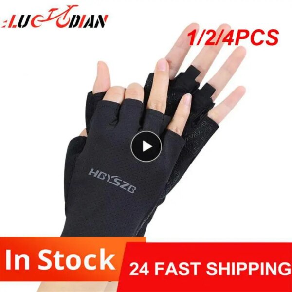 1/2/4 Uds nuevos guantes de ciclismo de medio dedo antideslizantes a prueba de golpes guantes transpirables MTB guantes de motociclismo equipo caliente