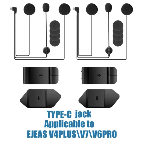 1/2 Uds V6 V4 PLUS tipo C auricular cinta de doble cara Base Clip de montaje para EJEAS V6PRO V4 PLUS V7 intercomunicador para casco de motocicleta