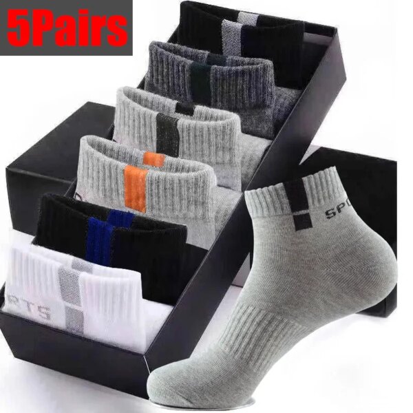 Calcetines deportivos finos y transpirables para hombre, medias náuticas de malla que absorben el sudor, transpirables, desodorantes, calcetines deportivos de tubo corto, verano, 1/5 par/lote