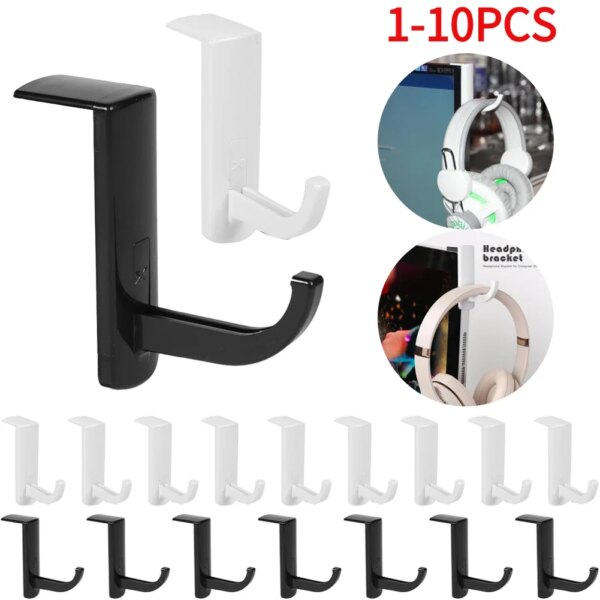 Soporte Universal para auriculares, colgador de auriculares, sin perforaciones, montado en la pared, Monitor de PC, soporte para auriculares, gancho para estante, 1-8 Uds.