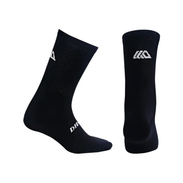 1 par de calcetines deportivos finos antideslizantes de silicona resistentes al desgaste con estampado de letras calcetines de ciclismo Unisex de tubo medio accesorios deportivos