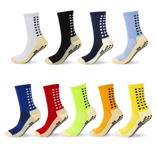 Calcetines de fútbol antideslizantes para hombre, medias de tubo medio transpirables y cómodas para deportes al aire libre, 1 par