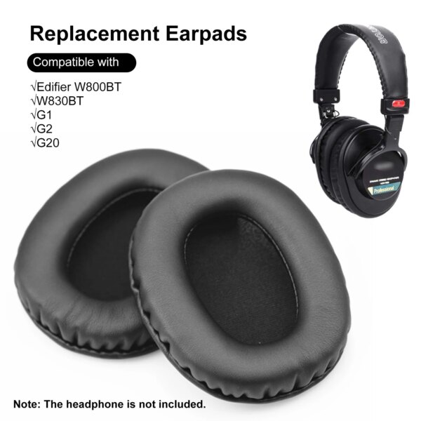 Almohadillas de repuesto para auriculares, 1 par, Compatible con almohadillas para auriculares Edifier W800BT G1