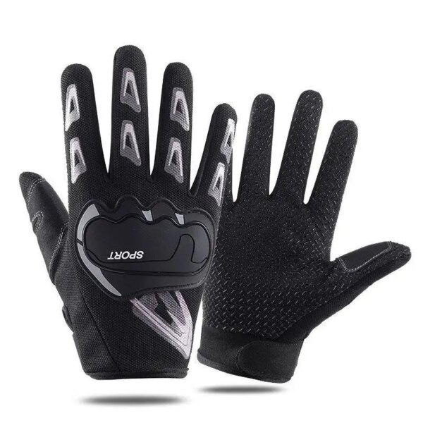 1 par de guantes de dedo completo para motocicleta para hombres y mujeres, guantes a prueba de golpes, guantes tácticos antideslizantes para deportes al aire libre, guantes de ciclismo