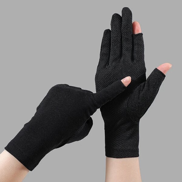 1 par de guantes transpirables para exteriores, guantes finos de verano con protección UV para conducir, guantes transpirables con pantalla táctil para ciclismo, guantes para conducir para mujer