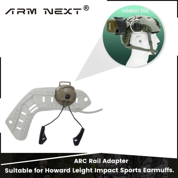 Adaptador de riel para casco de OPS-CORE de arco, soporte para auriculares tácticos, para Howard Leight Impact, deporte, caza y tiro, 1 par