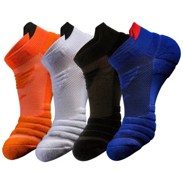 1 par de calcetines cortos deportivos de algodón para hombre, calcetines tobilleros transpirables para senderismo y ciclismo, calcetines tobilleros suaves atléticos de baloncesto atléticos informales